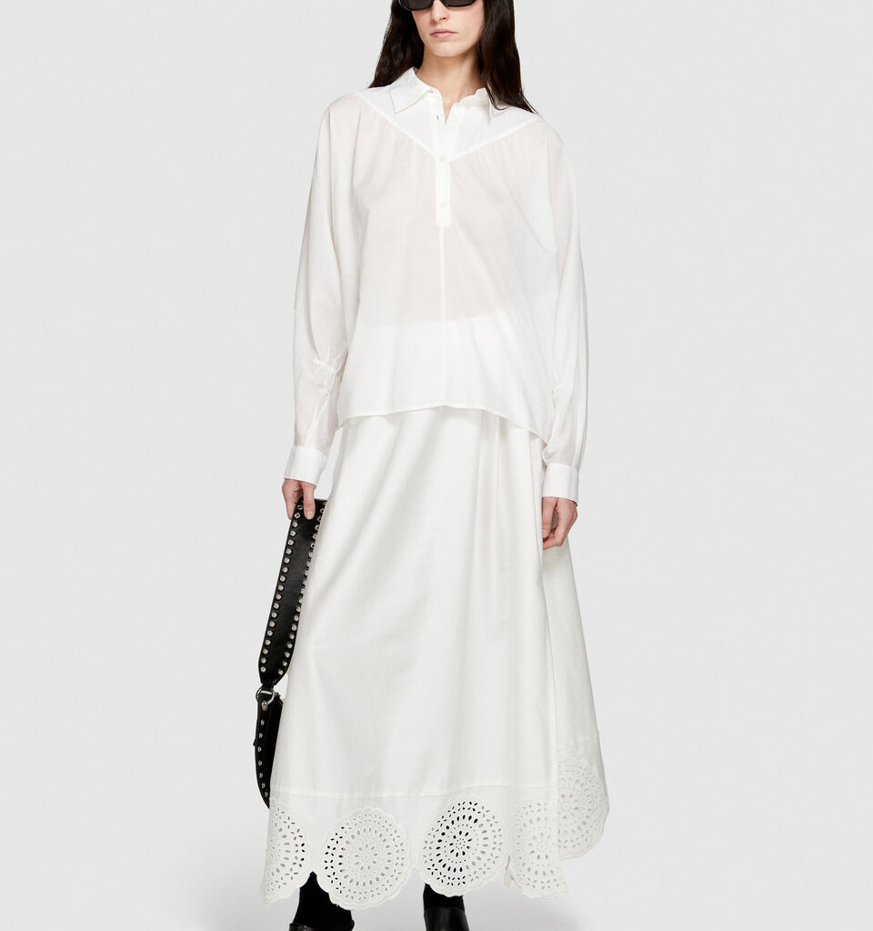 Oversized blouse - women's blouses - White | Sisley image number 1